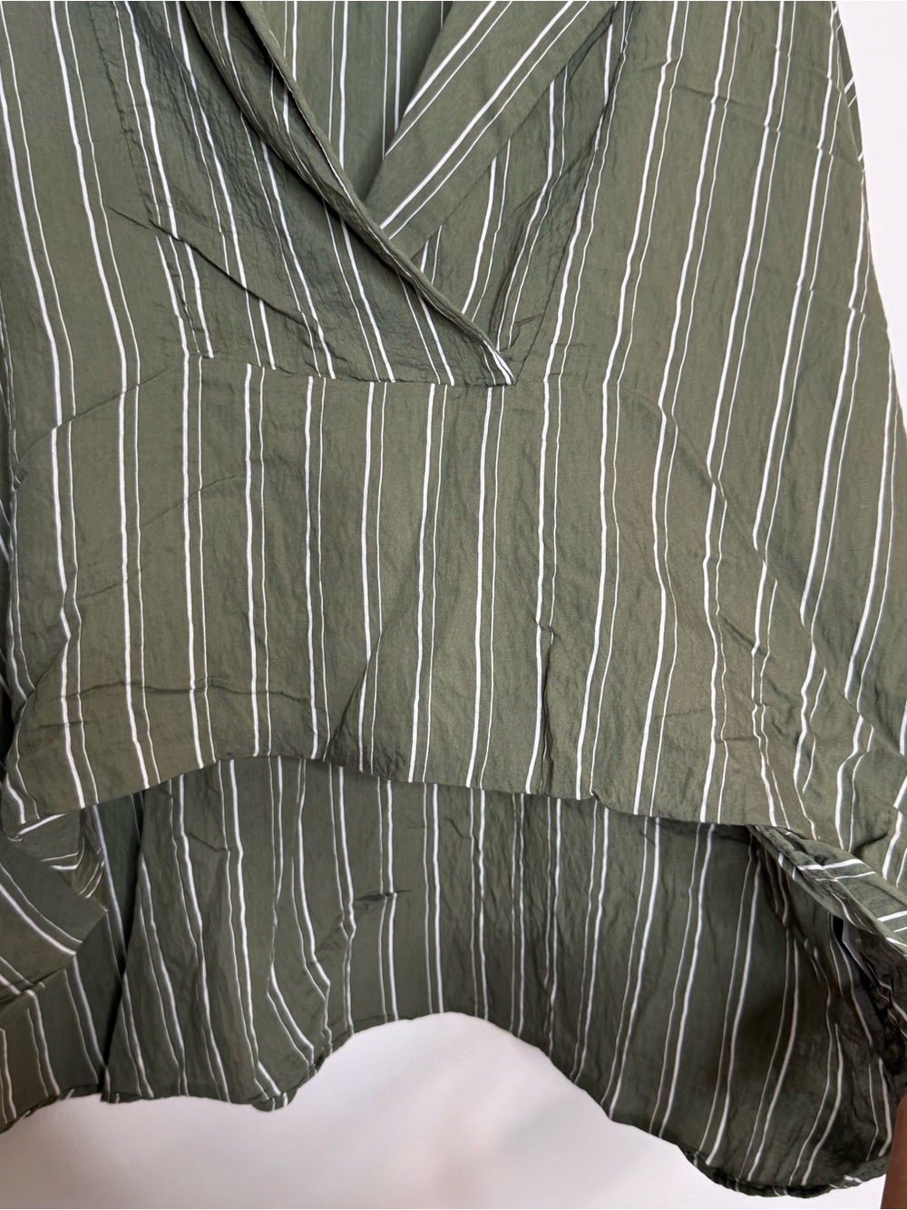 Anthropologie The Dylon Long Sleeve Wide Placket Stripe Blouse Camp Collar top - Picture 8 of 9